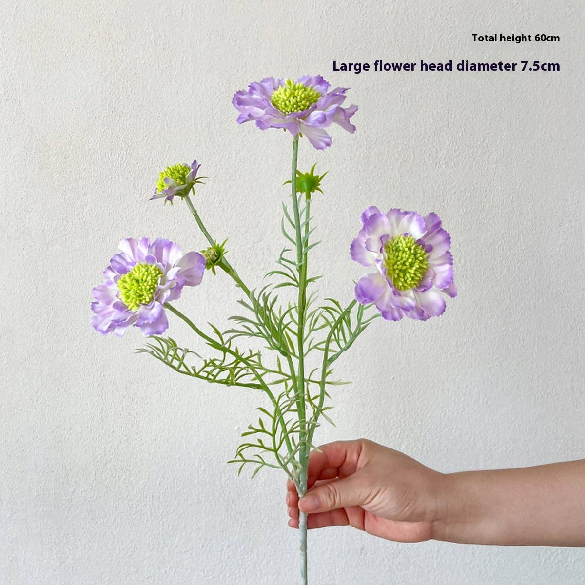 Single Stem 5-Head Flocked Cosmos Daisy Flower_CWMM6573