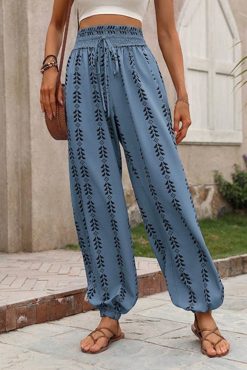 CWBMP0143_SUMMER CASUAL MESH WIDE LEG LANTERN PANTS