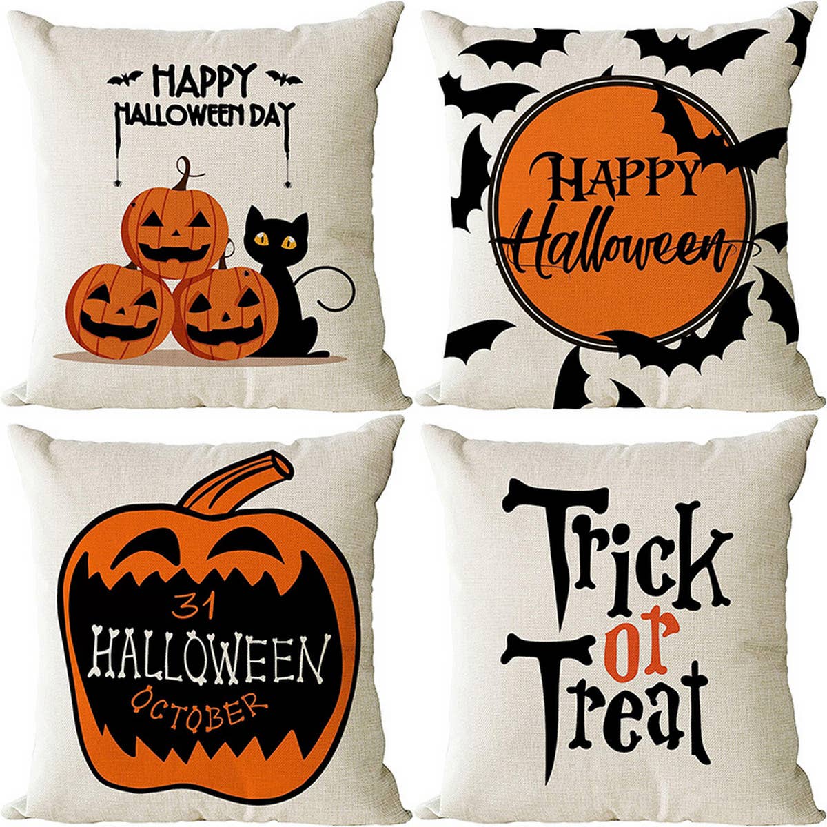 HALLOWEEN ORANGE PUMPKIN HEAD PILLOWCASE