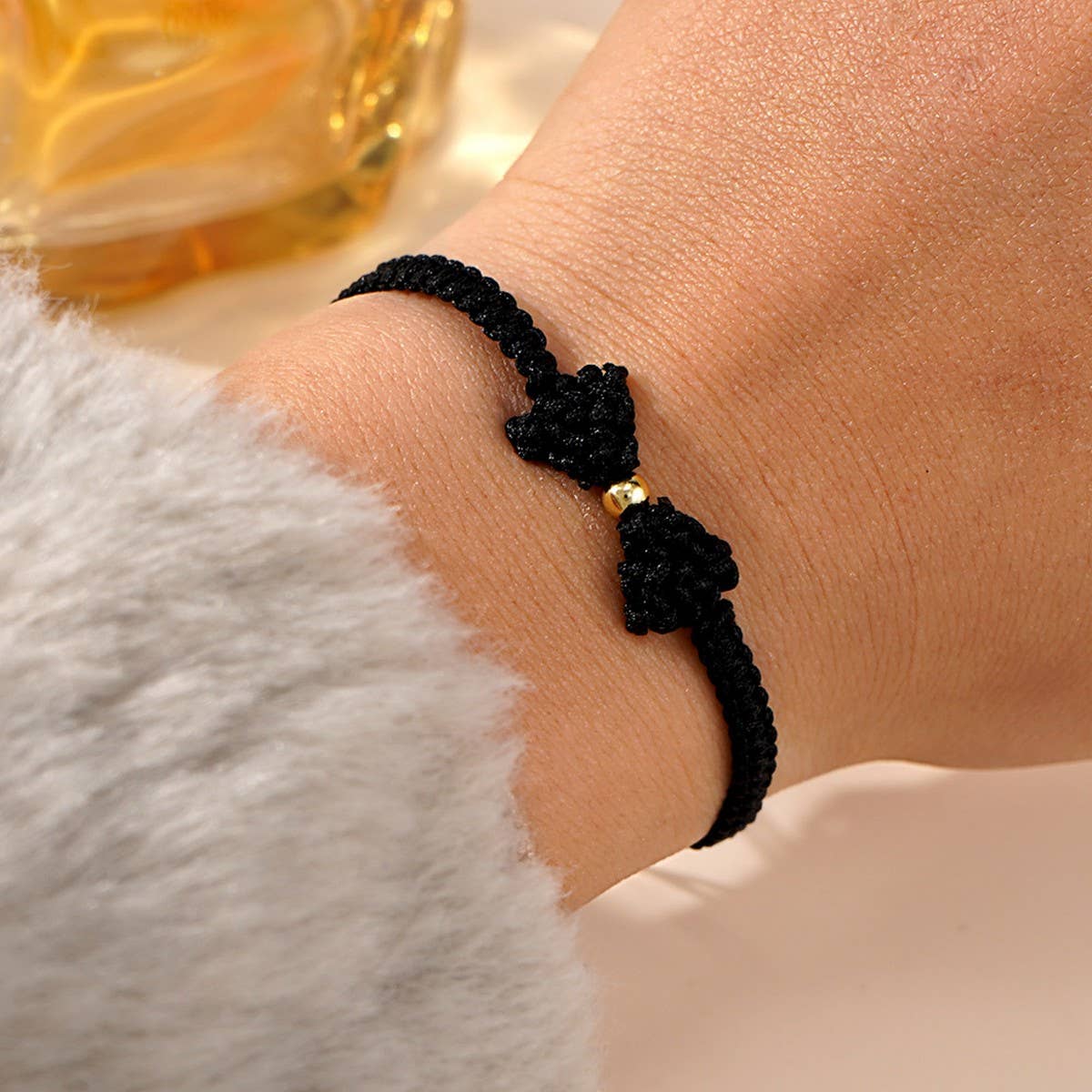 COPPER BEAD JEWELRY WIRE BRAIDED BOW BRACELET