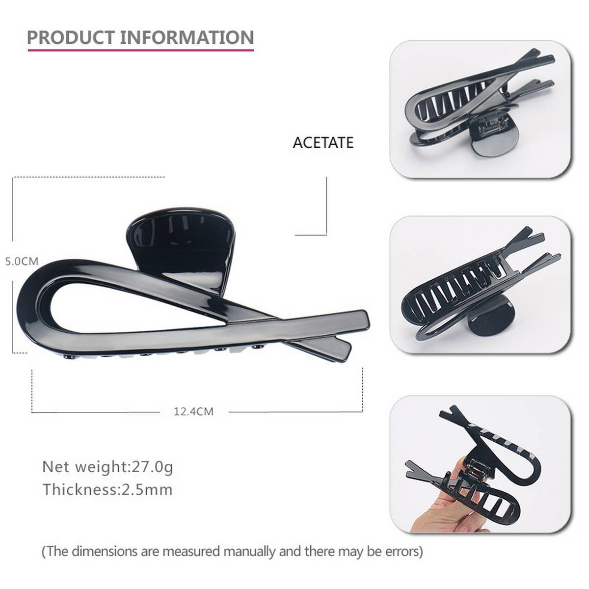 12.4CM LARGE RETRO ACETATE CLIP SHARK CLIP_CWAHA4263