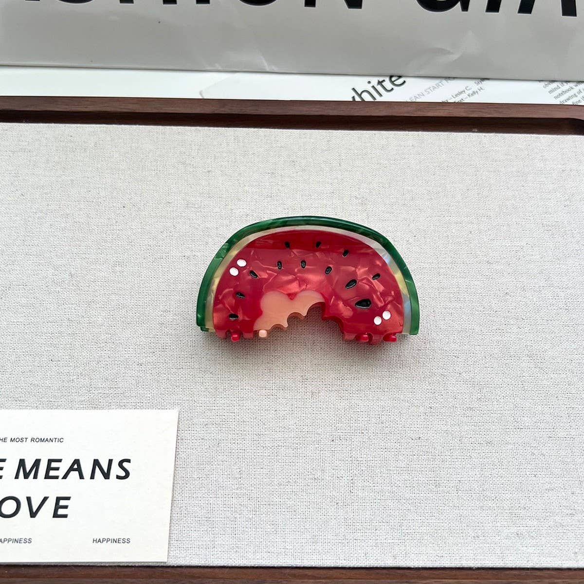 Fruit Series Acetate Hair Clips with Shark Design