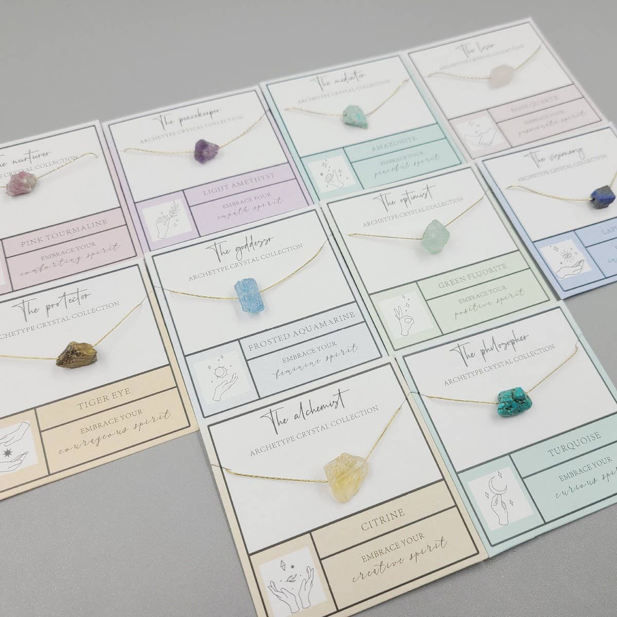 NATURAL STONE PENDANT NECKLACE WITH CARD