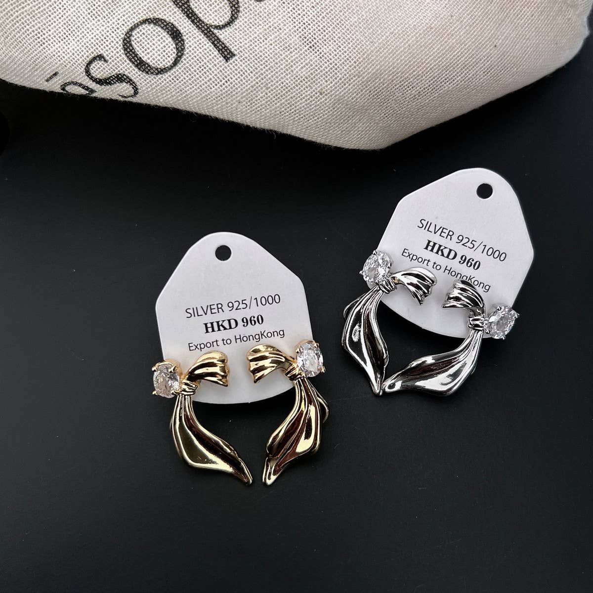 TEXTURE RIBBONS, EARRINGS, STUDS, AND EARRINGS