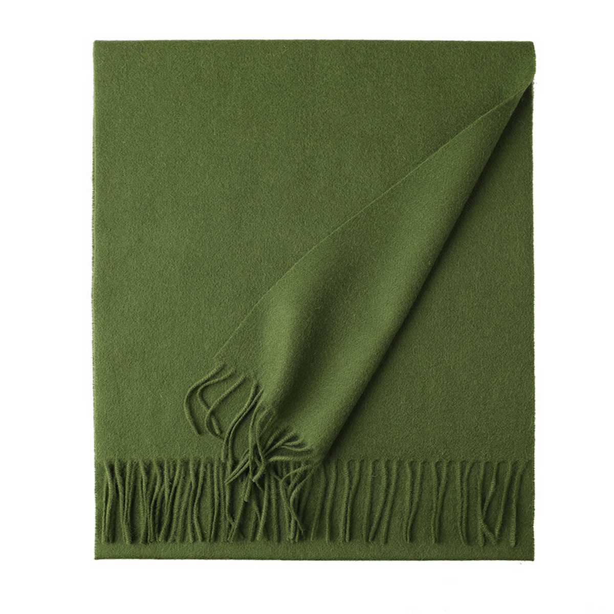 Unisex Wool Scarf ? Soft Solid Color with Tassels