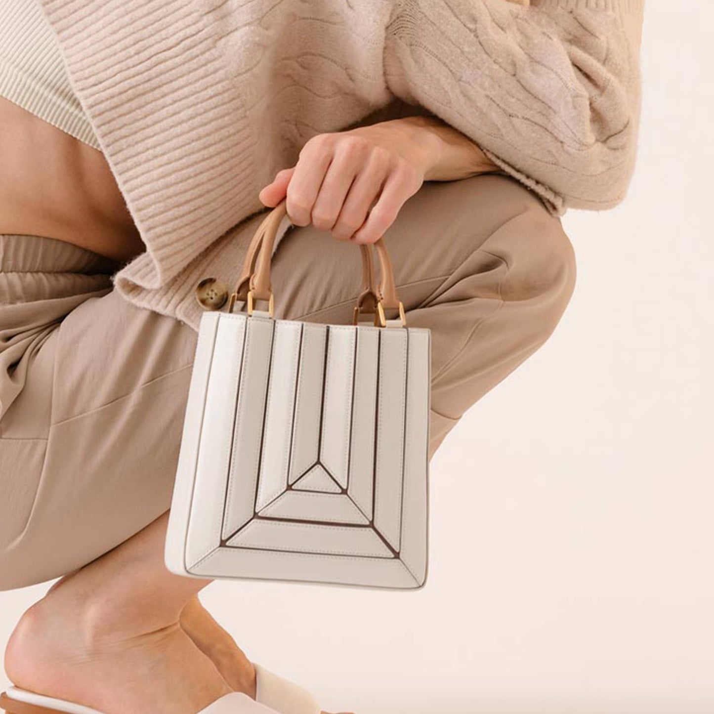 Patchwork rainbow crossbody handbag