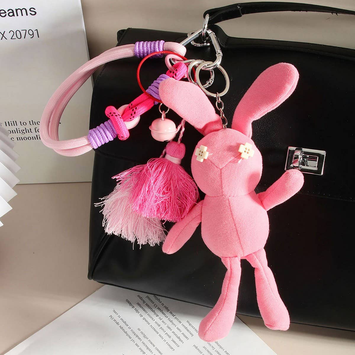 Cute Rabbit Keychain with Hanging Earrings