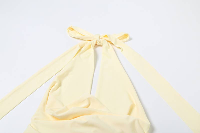 Sexy Halter Cowl Backless Top and Skirt Set