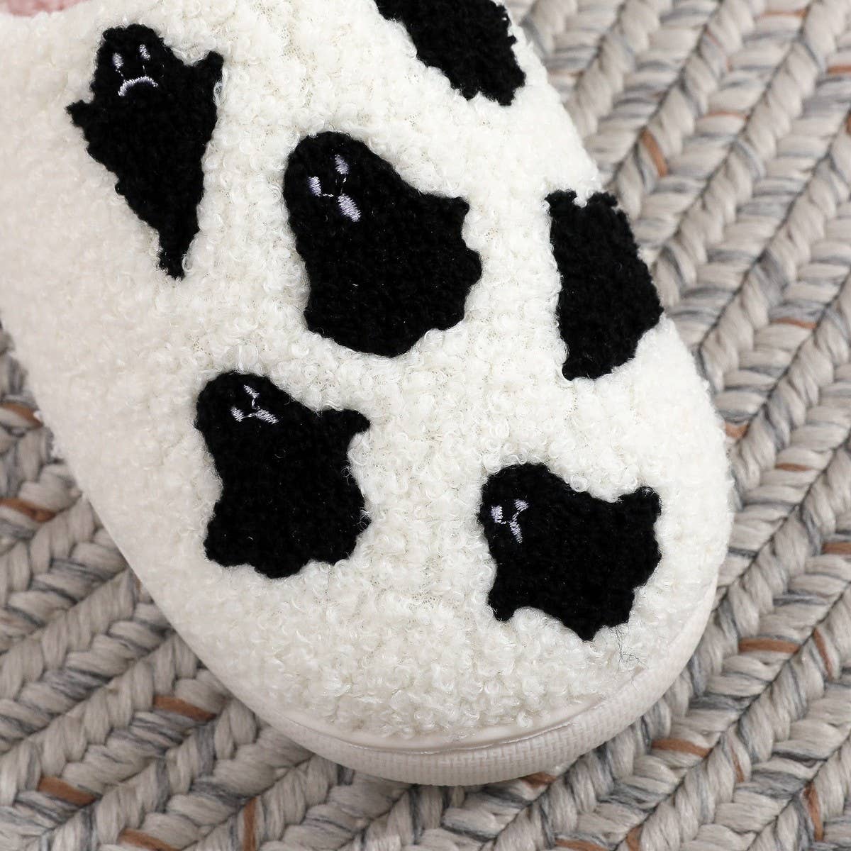 Halloween Indoor Slippers Fuzzy Ghost Couple Shoes_CWSHF0021