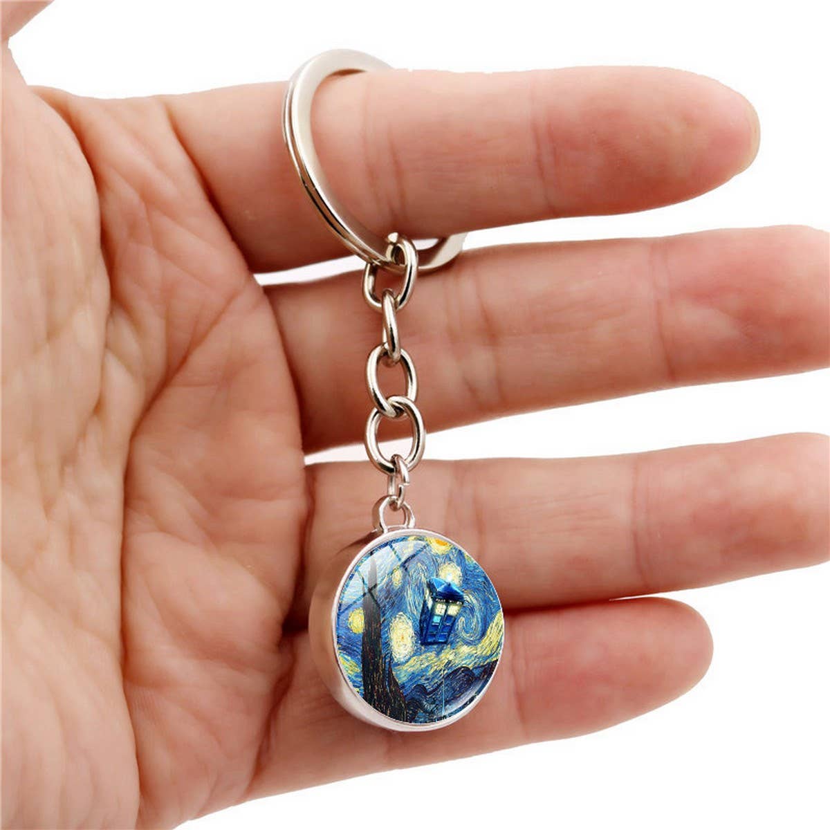 STARRY SKY TIME GEM METAL KEYCHAIN PENDANT JEWELRY_CWMM0494
