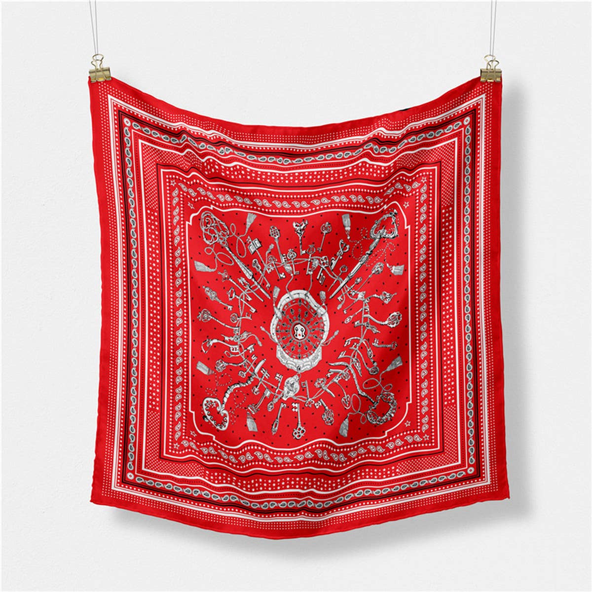 Faux Silk Paisley Print Scarf - Vintage Neck Wrap