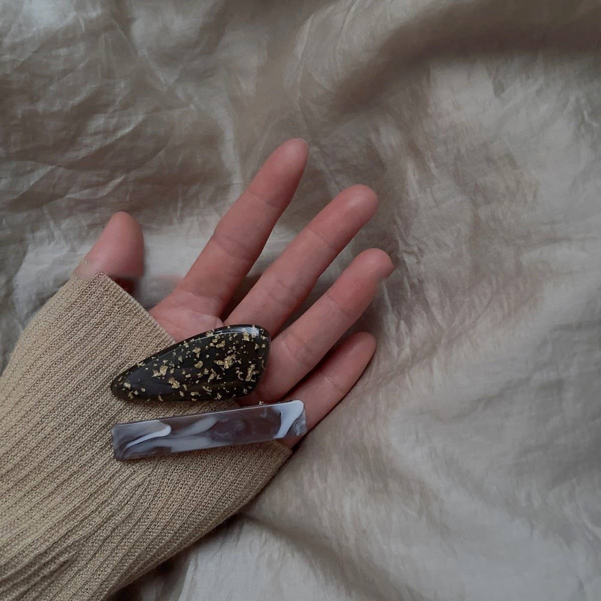 DUCKBILL HAIR CLIP MARBLE PATTERN HAIR CLIP