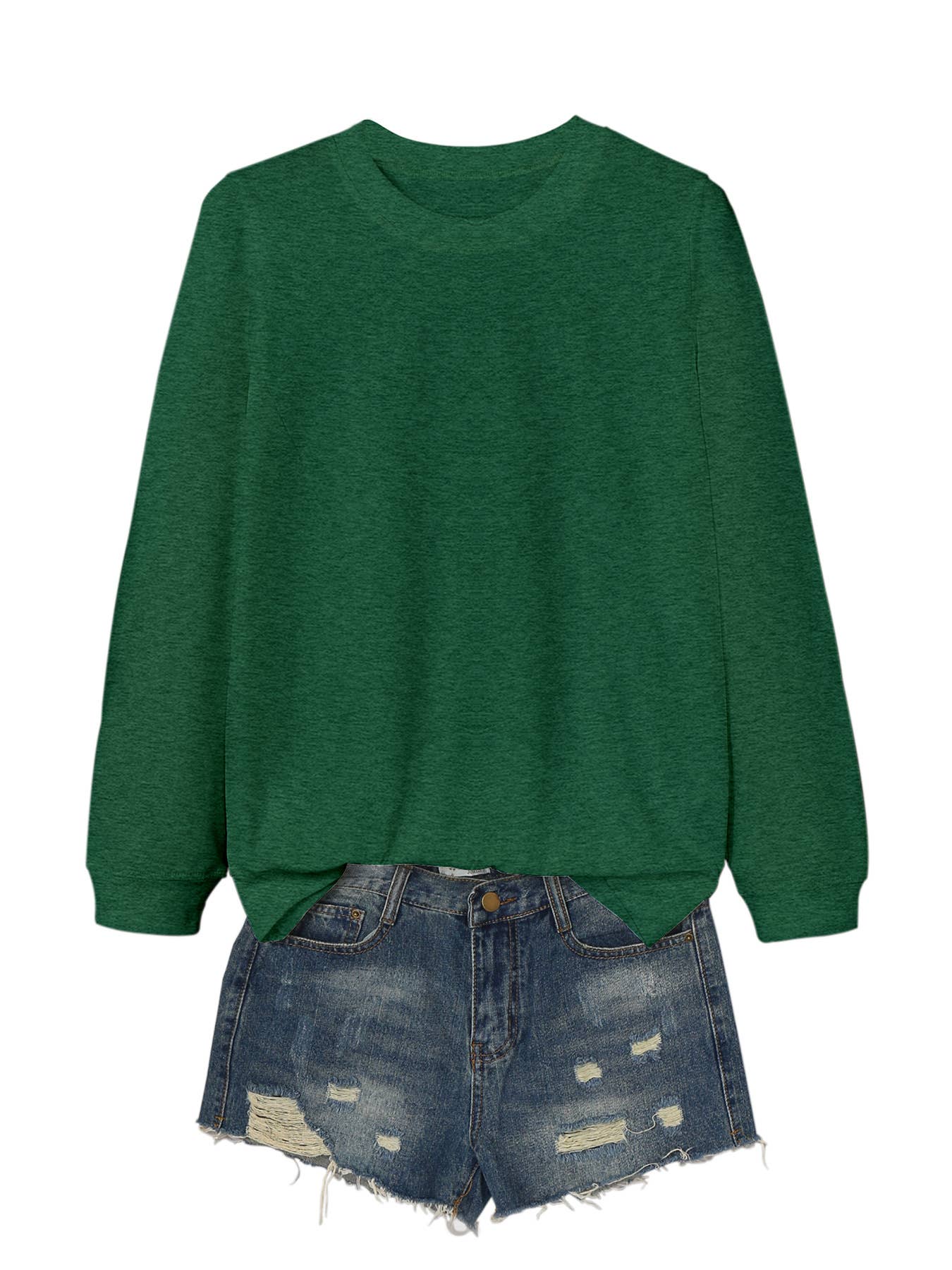 SOLID COLOR CASUAL CREWNECK COMFORTABLE T-SHIRT