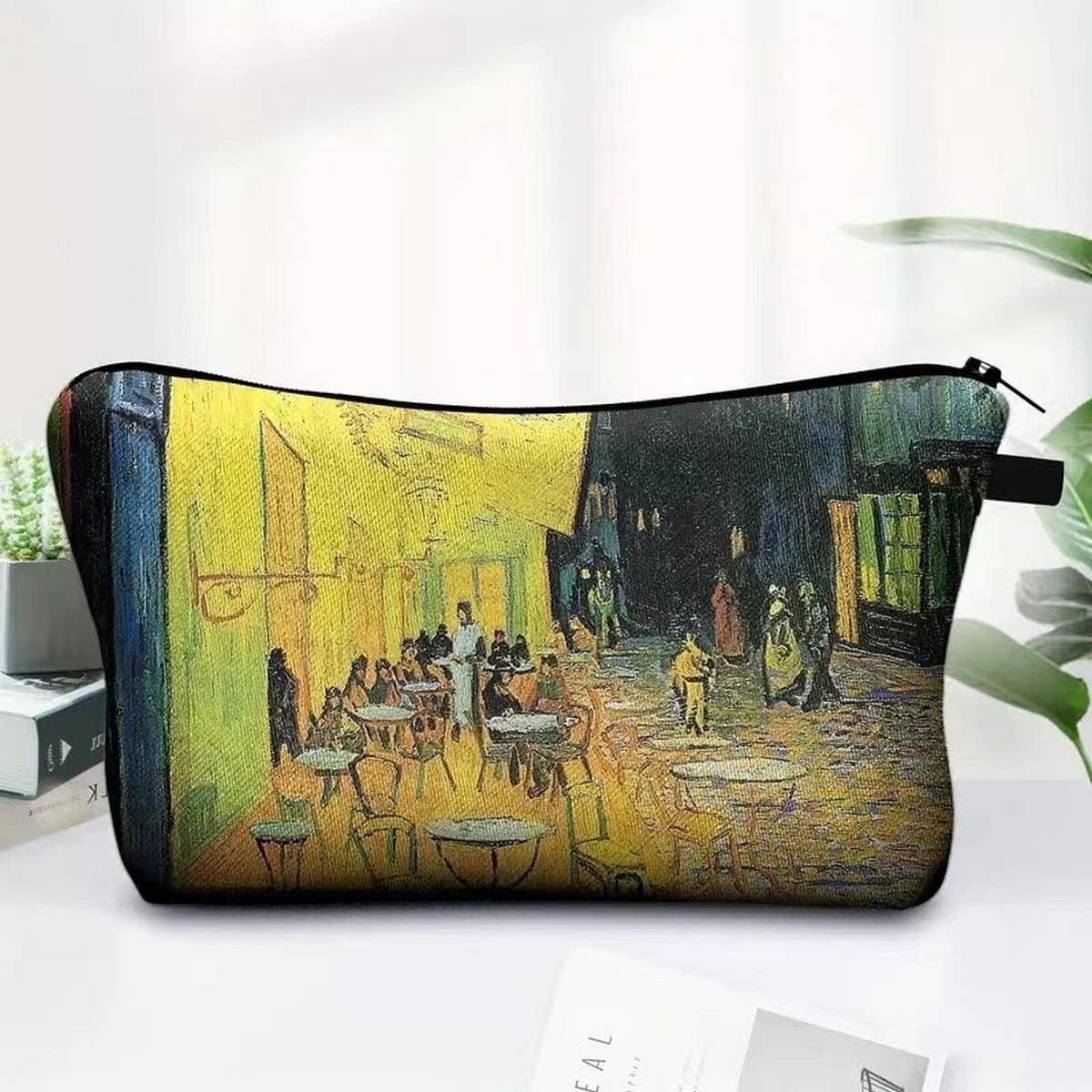 WOMEN OIL PAINTING PRINTED COSMETIC BAG_CWAB2268