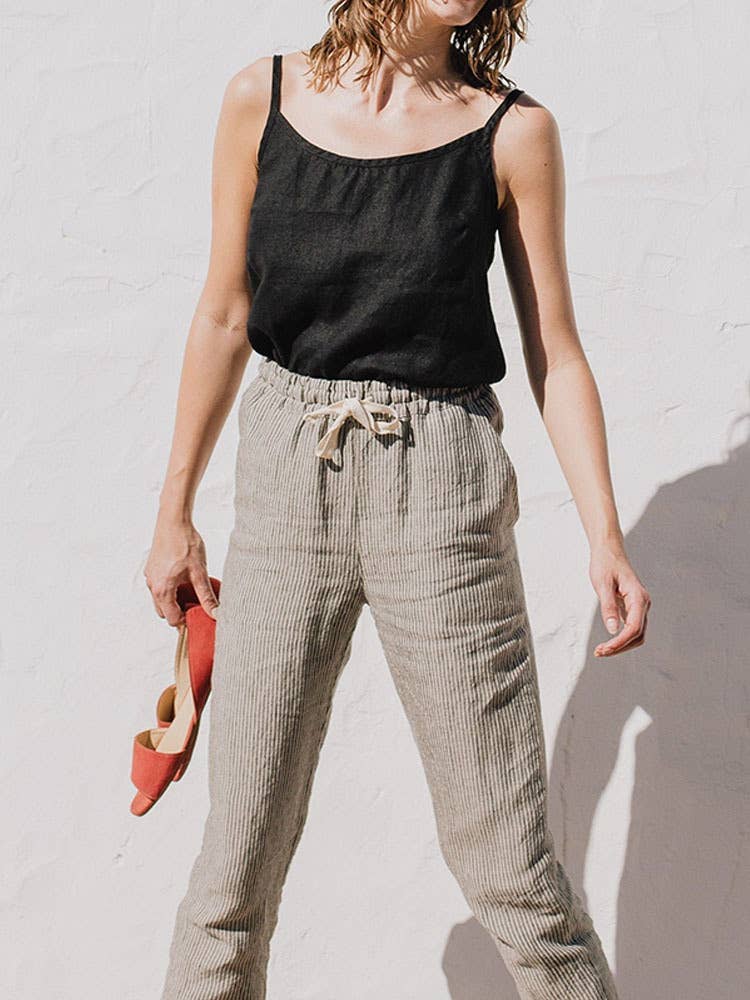 Simple cotton hemp camisole vest