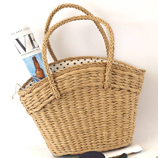 SUMMER WOVEN CASUAL STRAW TOTE BAG_CWAB0805
