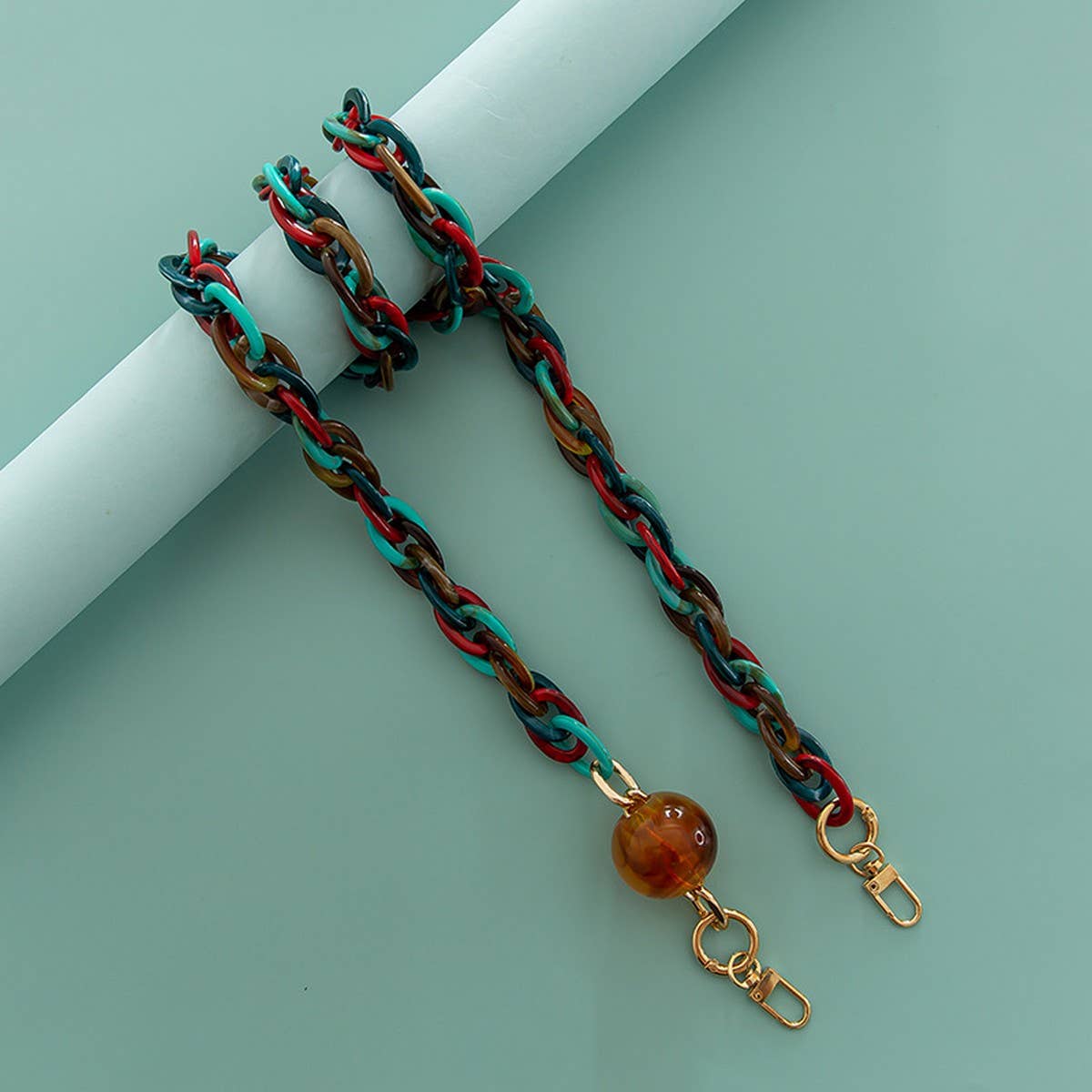 Resin Acrylic Large Lantern Beads Bag Chain Strap_CWMM5106