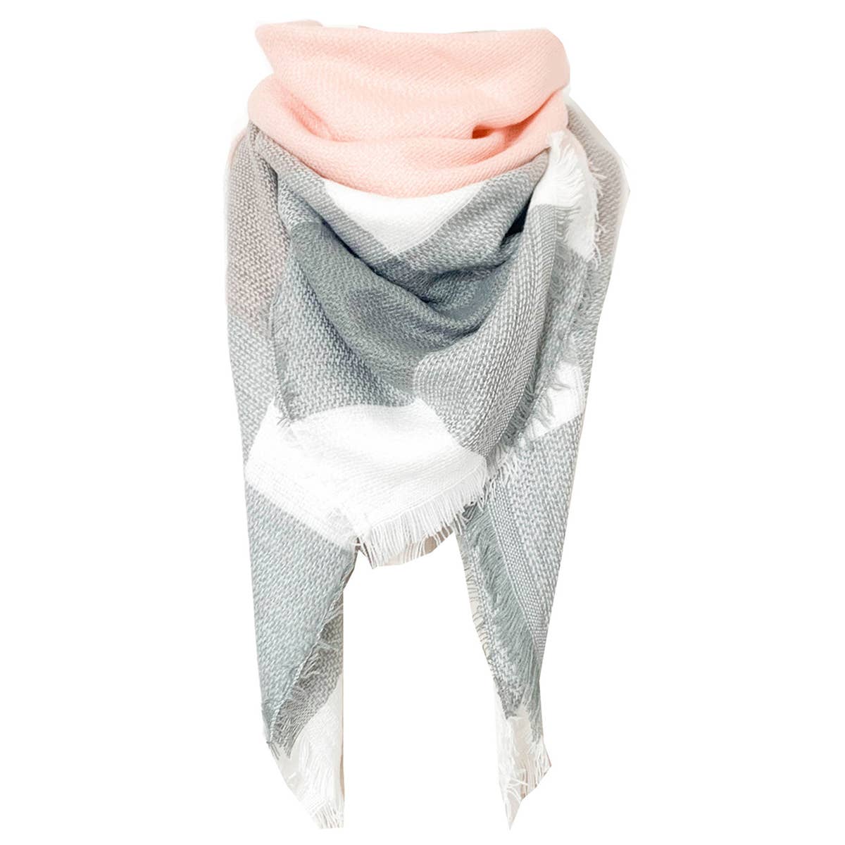 Rainbow Plaid Scarf ??Triangle Winter Shawl_CWASC0116