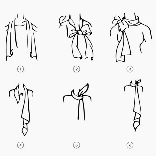 Sweet Floral Faux Silk Scarf - Square Neck Wrap