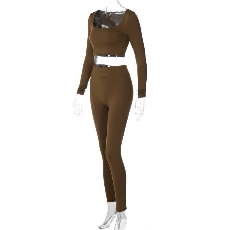 Long-sleeved U-neck slimming and fashionable suit