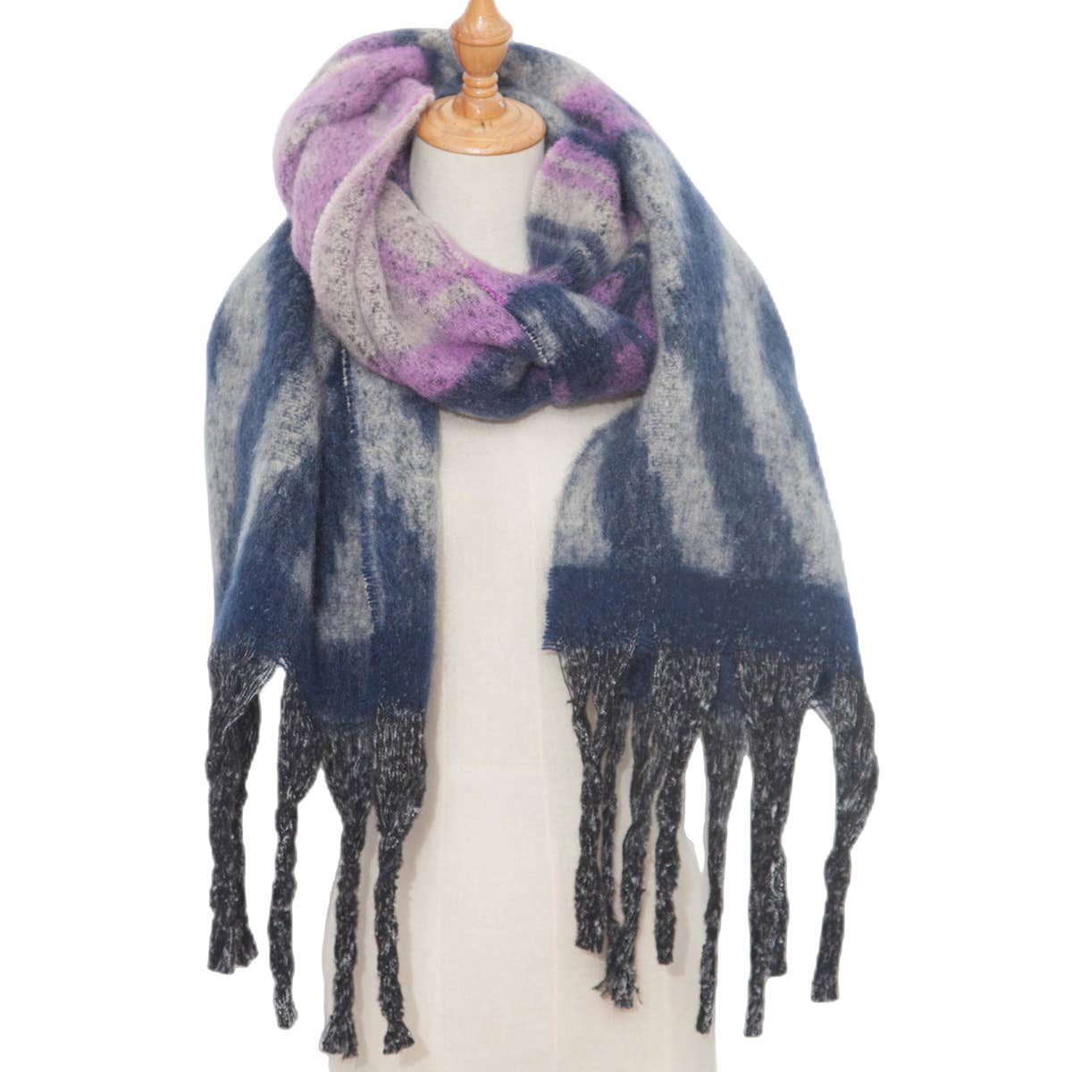 Faux Mohair Tassel Shawl ? Thick Winter Wrap