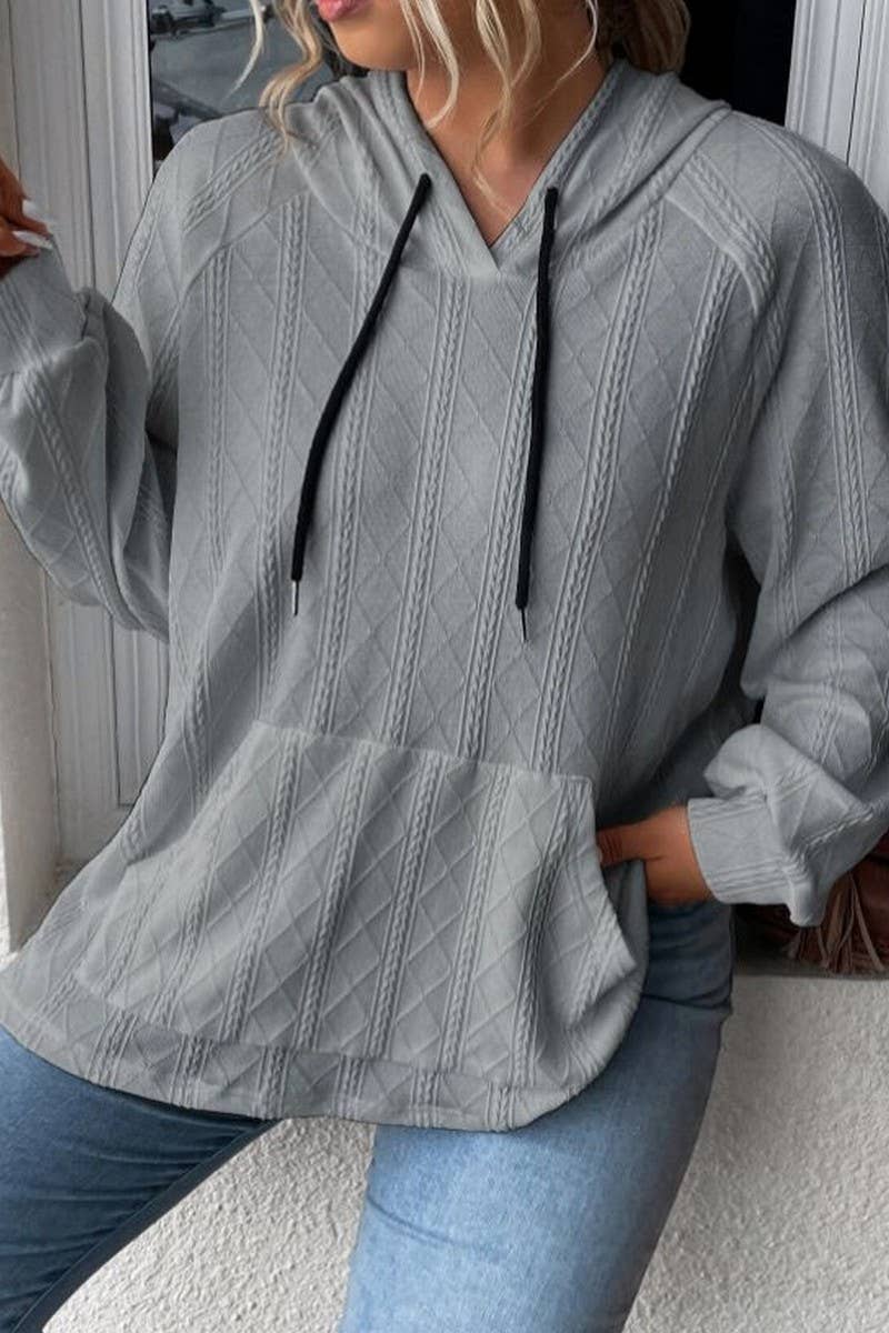 CWOHOL00634_SOLID COLOR HOODED LOOSE-FITTING SWEATSHIRT