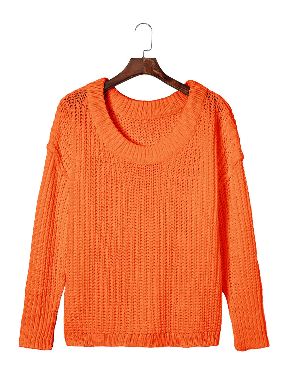 Solid color knit loose elongated sleeve turtleneck sweater