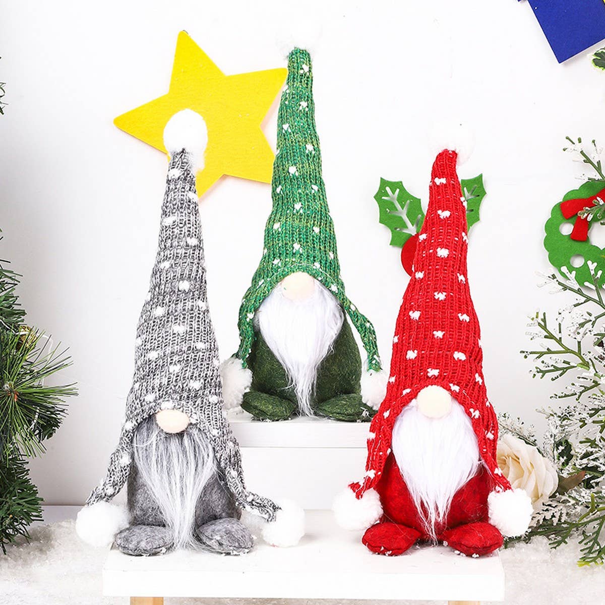 FACELESS DOLL CHRISTMAS KNITTED HAT DOLL ORNAMENT_CWMM2768