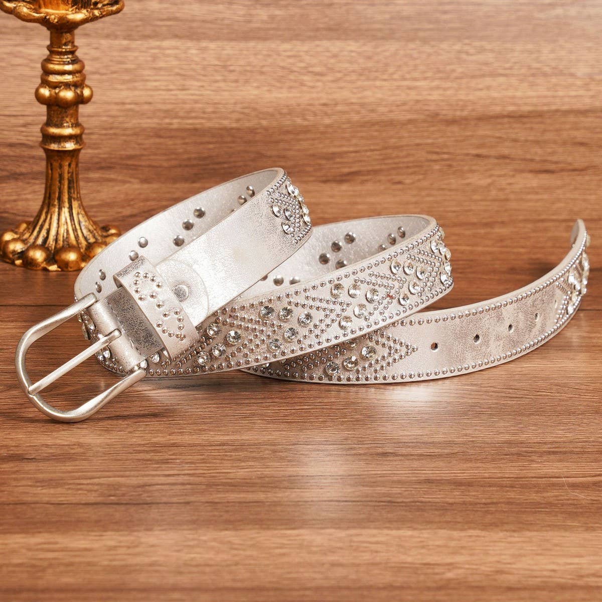 PUNK STREET HEAVY CLAW STUD rhinestone METAL BELT_CWMM3961