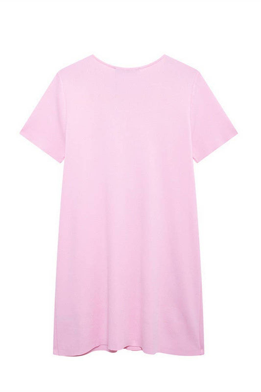 CWDSD6657_BOW DECORATED SHORT-SLEEVED KNITTED DRESS