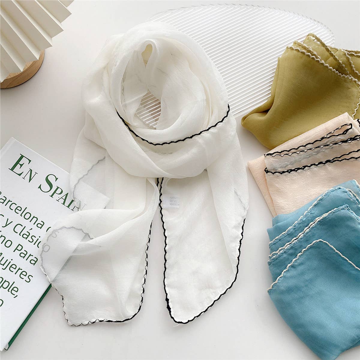 CWASC2386_LONG SOLID COLOR THIN SMALL SCARF