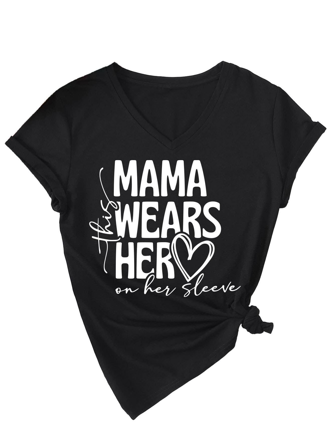 Simple Mother's Day V-neck blouse_CWTBLS0568