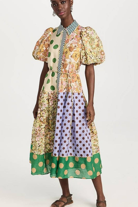 CWDMD5725_FASHIONABLE PUFF SLEEVE ALL-MATCH SLIM DRESS