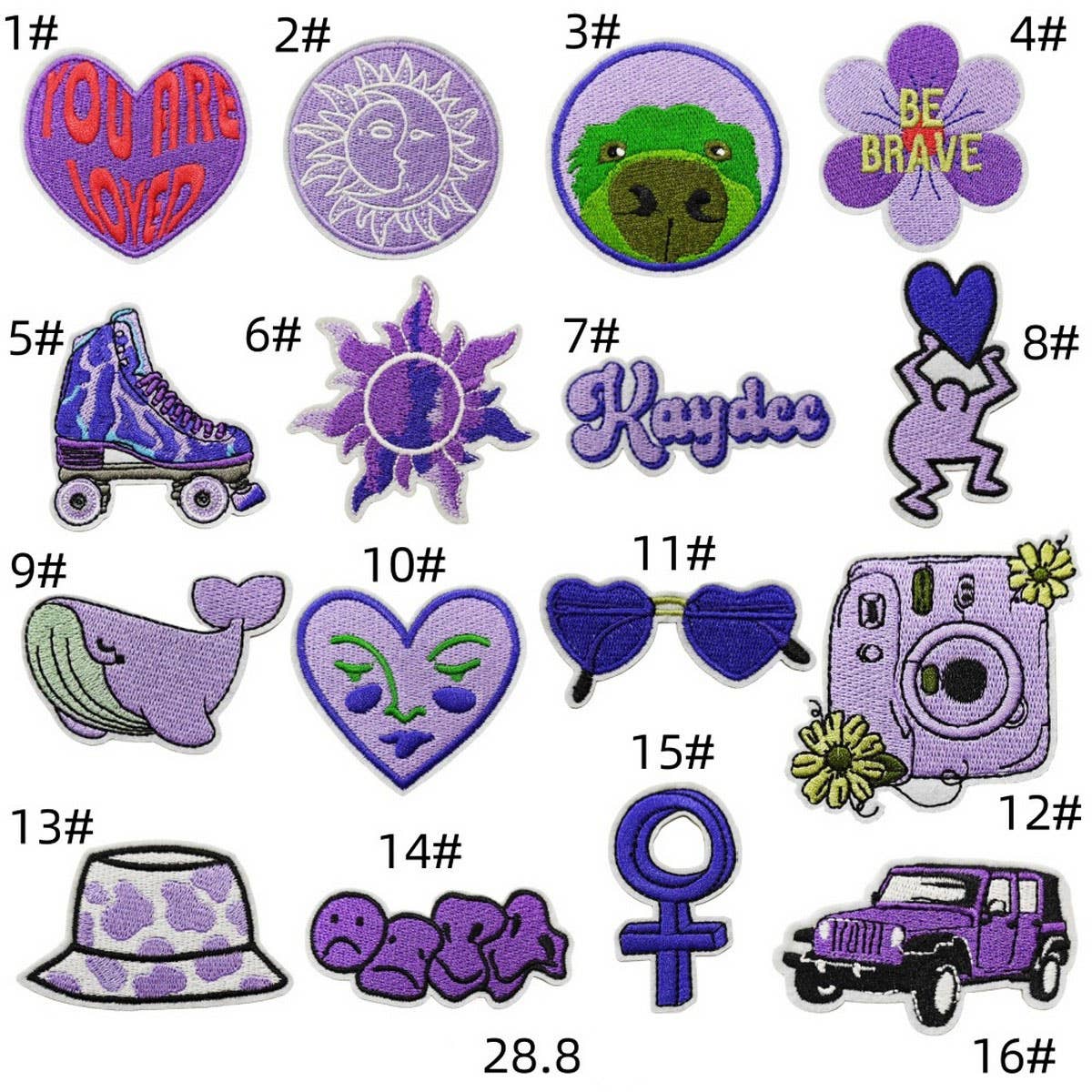 NEW PURPLE SERIES EMBROIDERED CLOTH PATCHES