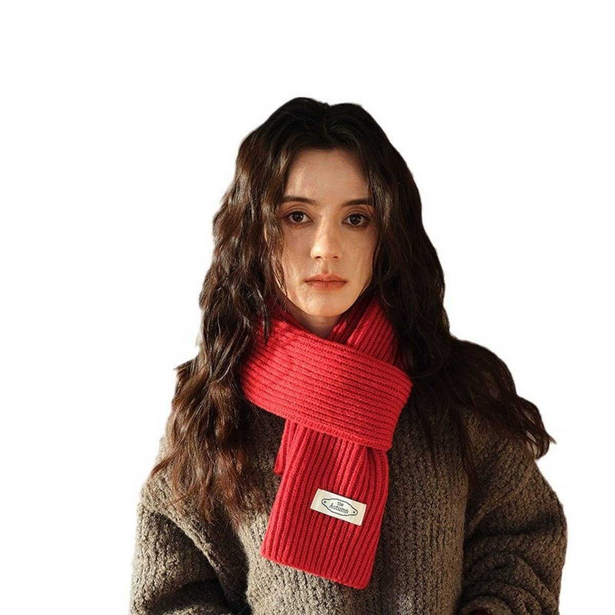 Solid Color Knit Scarf - Unisex Winter Essential_CWASC2280