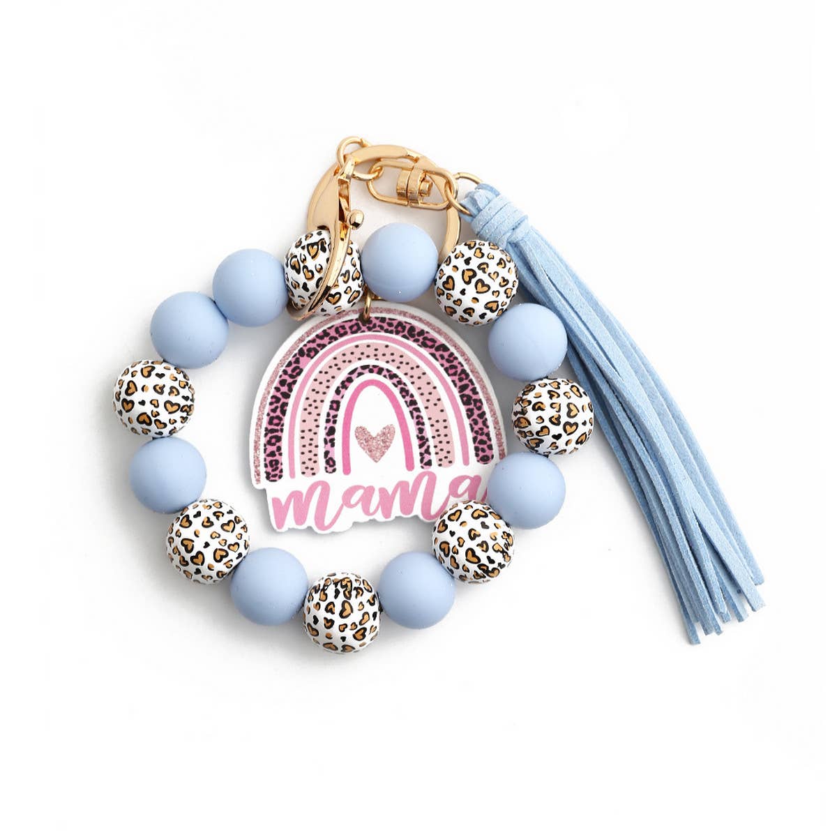 WOODEN BEADS BRACELET SPOT BRACELET KEYCHAIN_CWMM1299