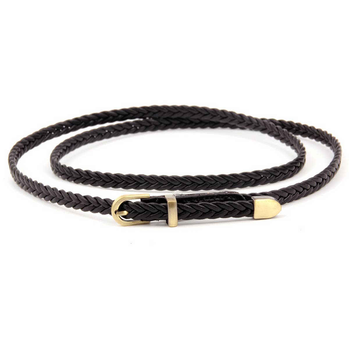 CWABE0875_VINTAGE HAND-WOVEN PIN BUCKLE BELT