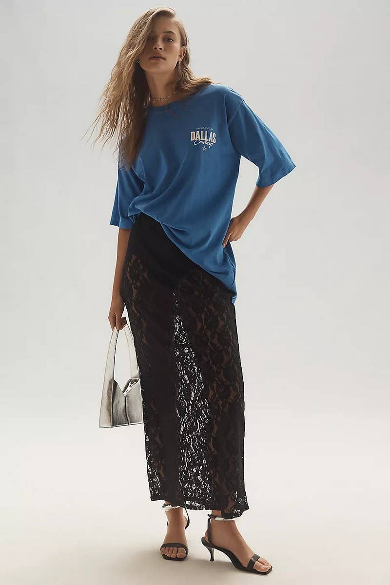 CWBLS0642_LACE HOLLOW OUT JACQUARD SHEER MAXI SKIRT