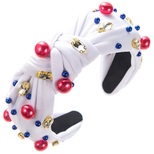 INDEPENDENCE DAY KNOTTED BEADED FASHION HEADBAND_CWAHA1262