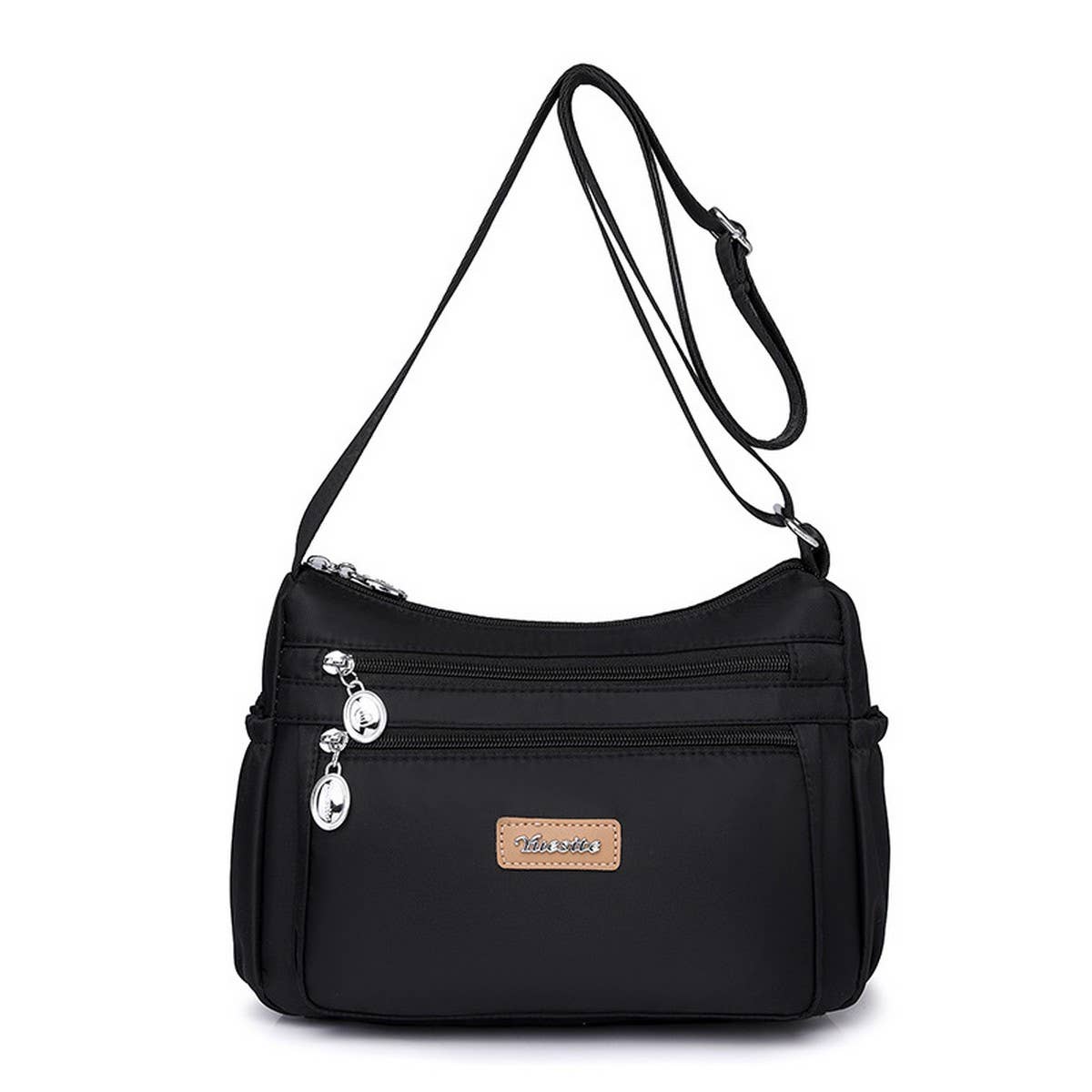 MULTI-COMPARTMENT NYLON SHOULDER AND CROSSBODY BAG
