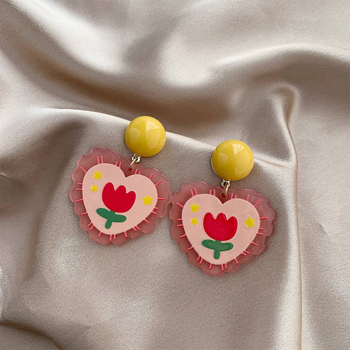 2024 NEW TULIP PINK LOVE EARRINGS_CWAJE1639