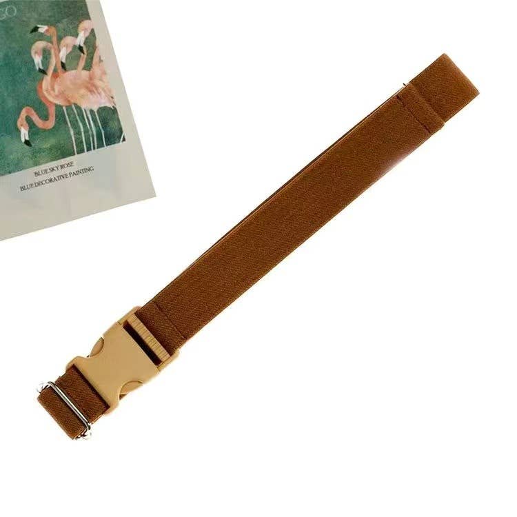 BUCKLE ADJUSTABLE SOLID COLOR BRAIDED BELT_CWABE0682