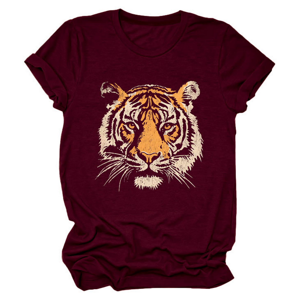 Women??¢s Summer Tee with Stylish Tiger Print_CWTTSL0494