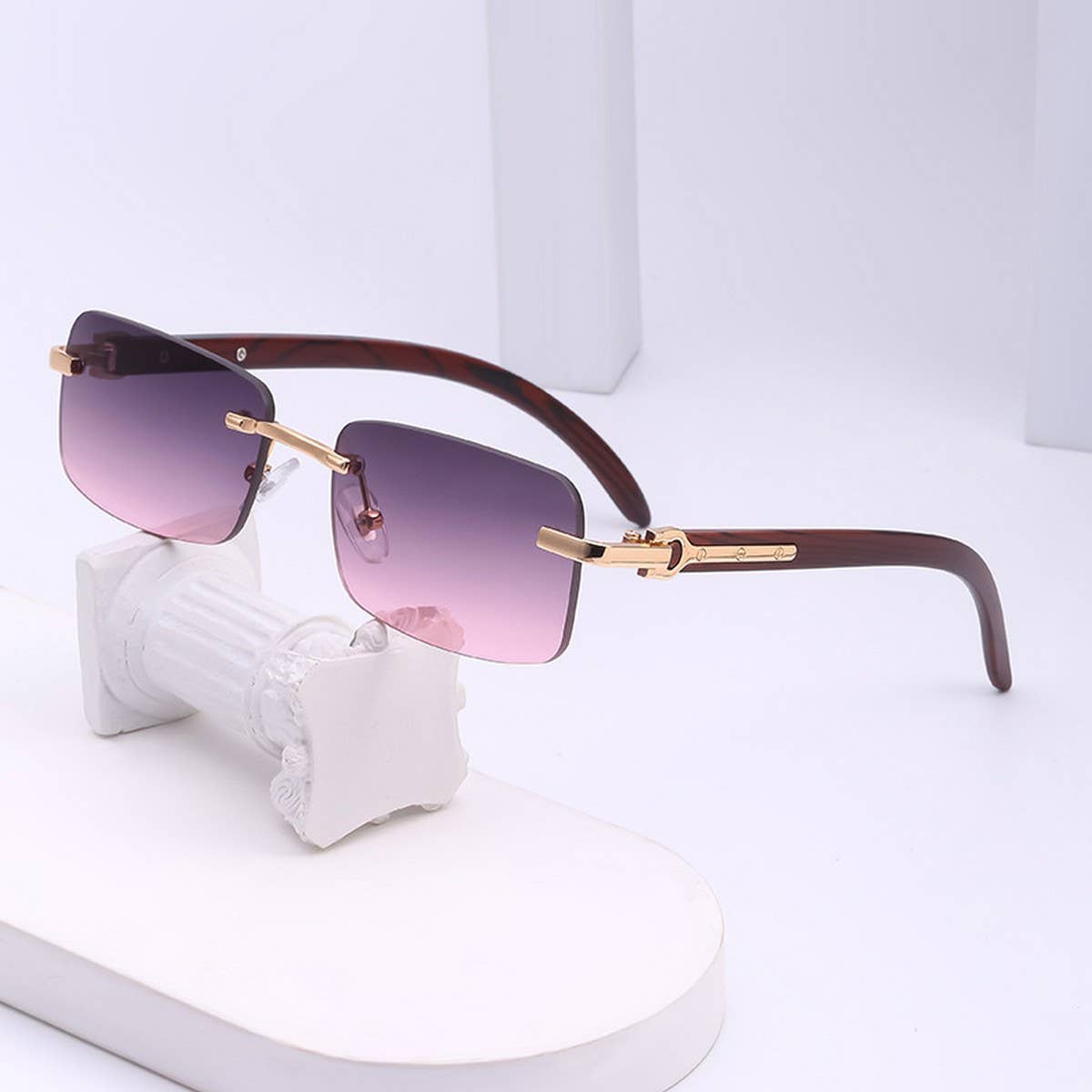 RETRO SMALL FRAME RIMLESS SUNGLASSES_CWASG0671