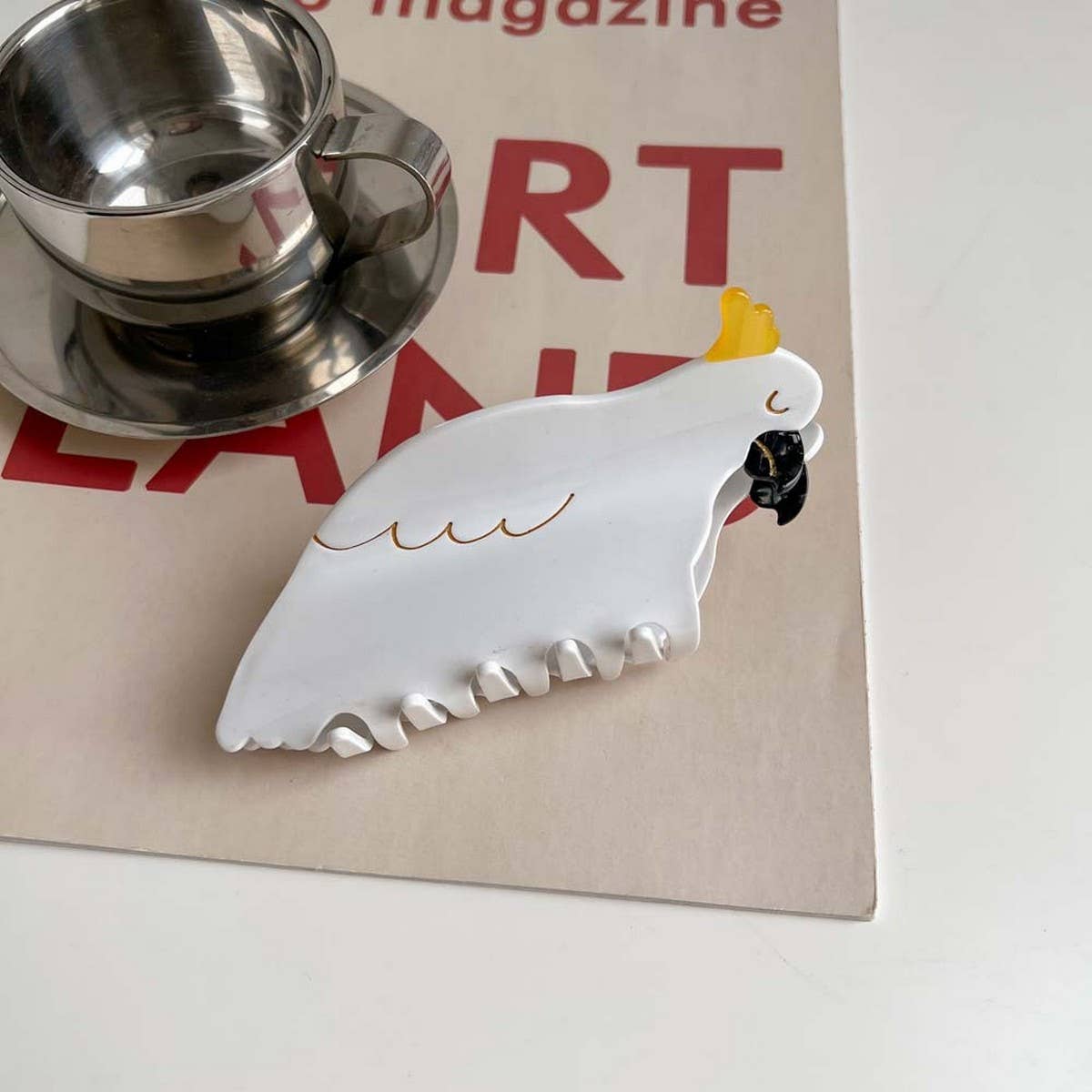 Bird Hair Claw??œAcetate Swan Peacock & Swallow Clip_CWAHA5763