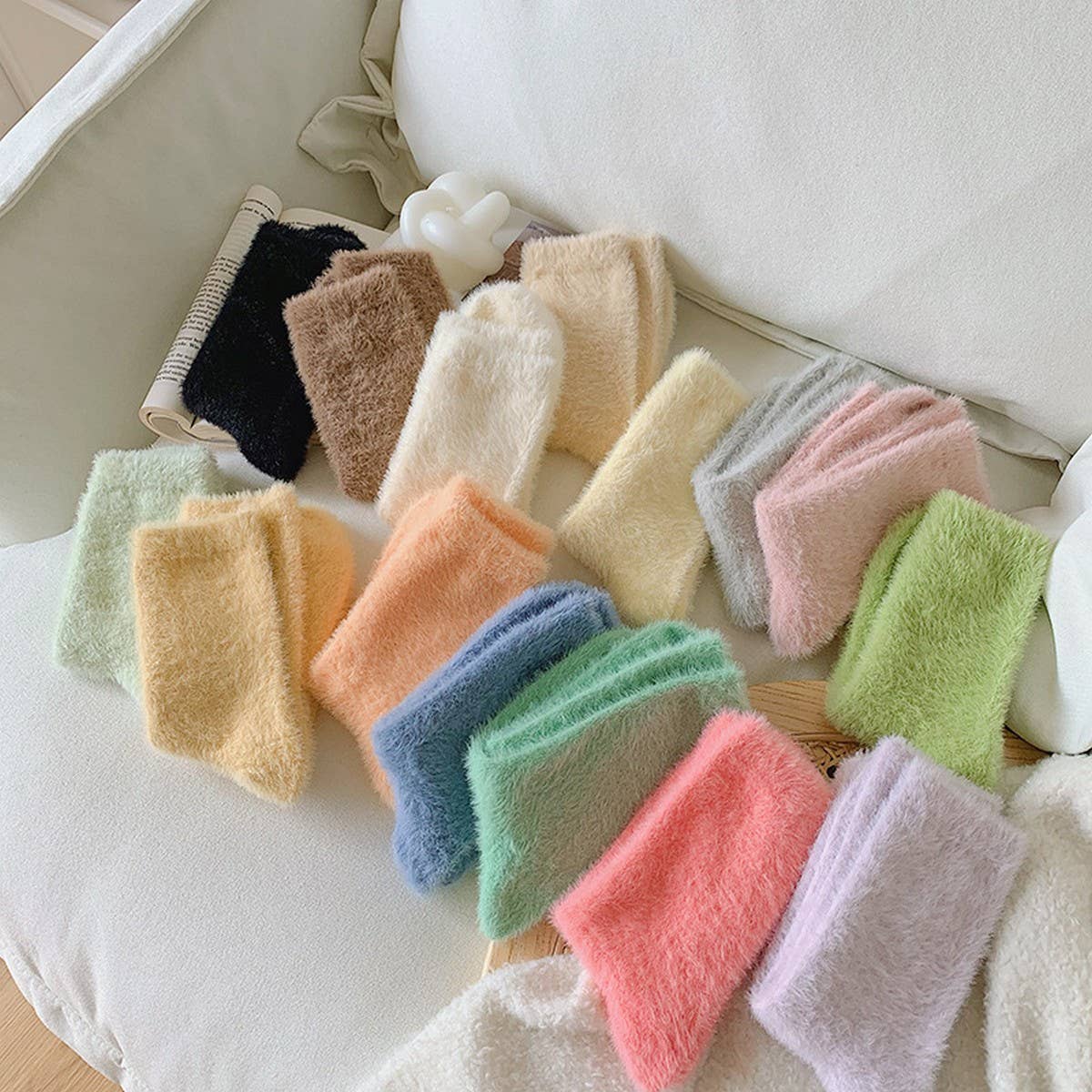 NEW AUTUMN AND WINTER CANDY COLOR THICK SOCKS