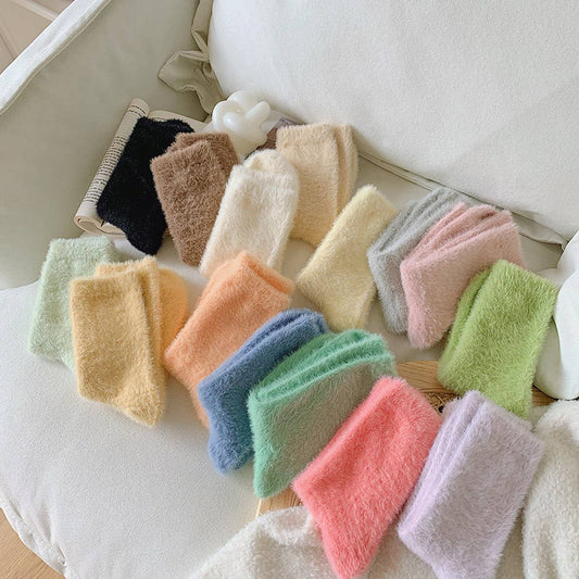 NEW AUTUMN AND WINTER CANDY COLOR THICK SOCKS