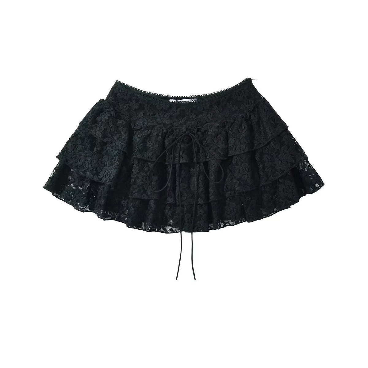 Lace Trim Skort for Women, French Casual Style