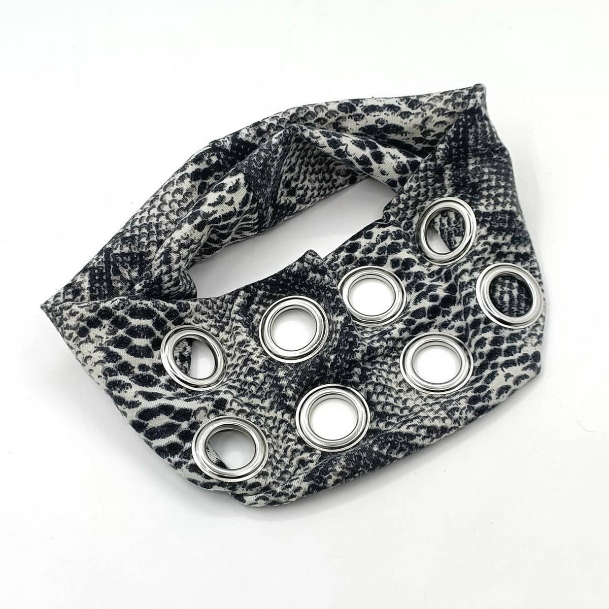 Animal Print Wide Elastic Headband with Studs_CWAHA6307