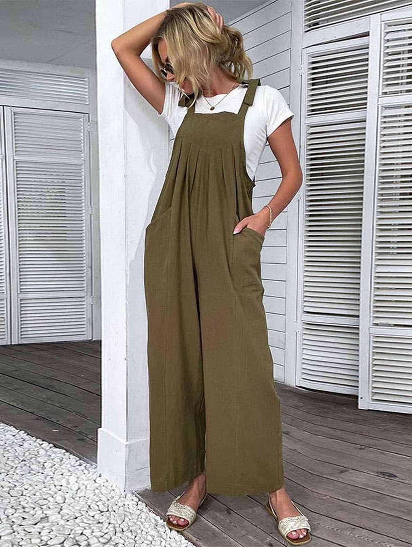 COTTON AND LINEN PLEATED JUMPSUIT_CWSJS0622